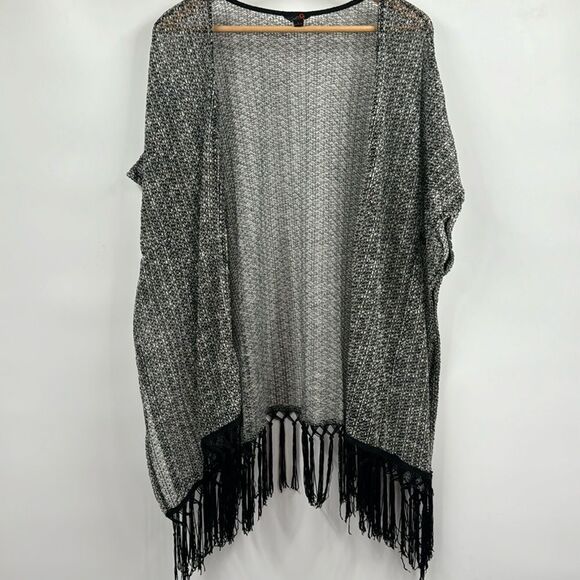 Guess Knit Fringed Cardigan Sweater Large - Picture 1 of 7